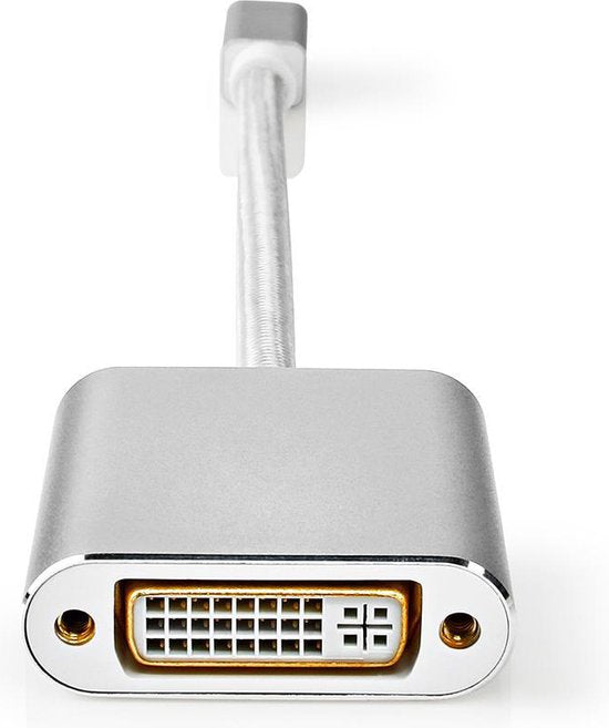 Nedis Mini DisplayPort-Kabel - DisplayPort 1.2 - Mini-DisplayPort Male - DVI-D 24+1-Pins Female - 21.6 Gbps - Verguld - 0.20 m - Rond - Gevlochten - Zilver - Cover Window Box - afbeelding 2