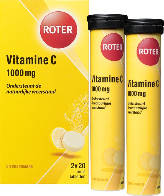 Roter Vitamine C 1000mg bruis - Hoge dosering vitamine C ter ondersteuning van je weerstand - 40 bruistabletten met citroensmaak - afbeelding 14