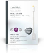 Nedis USB-C Adapter - USB 3.2 Gen 1 - USB-C Male - USB-A Female - 5 Gbps - 0.20 m - Rond - Verguld - Gevlochten / Nylon - Zilver - Cover Window Box - afbeelding 6