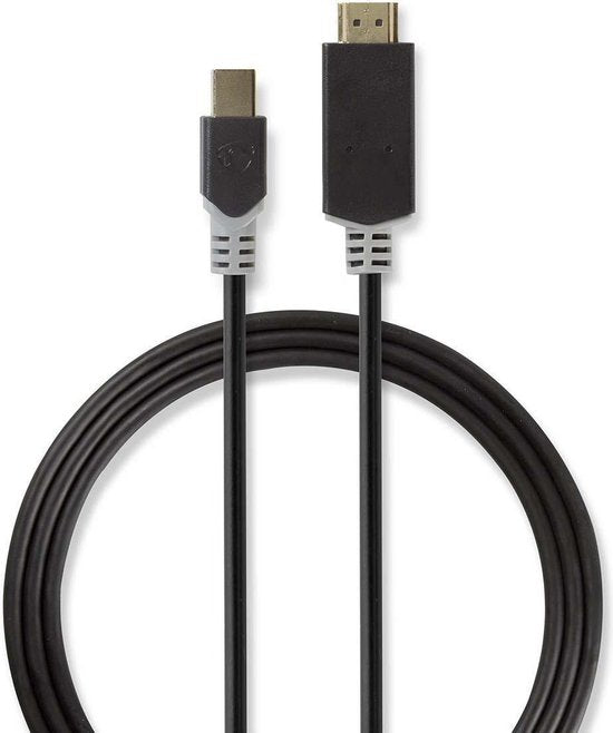 Nedis Mini DisplayPort-Kabel - DisplayPort 1.2 - Mini-DisplayPort Male - HDMI Connector - 21.6 Gbps - Verguld - 2.00 m - Rond - PVC - Antraciet - Window Box - afbeelding 4