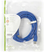 Nedis USB-Kabel - USB 3.2 Gen 1 - USB-A Male - USB-B Male - 5 Gbps - Vernikkeld - 3.00 m - Rond - PVC - Blauw - Envelop - afbeelding 3