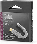 Nedis USB-C Adapter - USB 2.0 - USB-C Male - 3,5 mm Female - 0.08 m - Rond - Verguld - Gevlochten / Nylon - Wit / Zilver - Cover Window Box - afbeelding 2