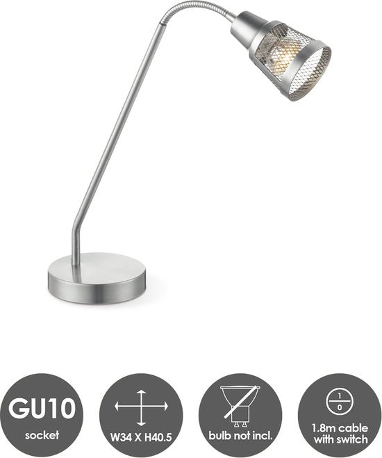 Light depot - Tafellamp Solo - staal - Industrieel - GU10 fitting - afbeelding 7