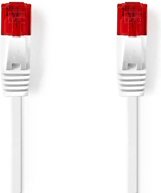 Nedis CAT6 Netwerkkabel - RJ45 Male - RJ45 Male - U/UTP - 10.0 m - Snagless - Plat - PVC - Wit - Envelop - afbeelding 2