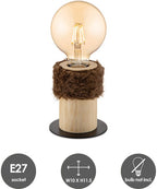 Home Sweet Home - Landelijke tafellamp Furdy - 10/10/11,5cm - bedlampje - geschikt voor E27 LED lichtbron - gemaakt van Bamboe - afbeelding 5