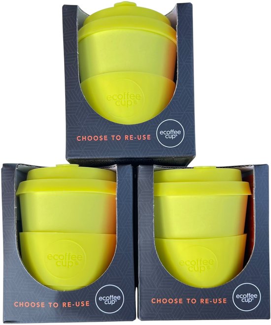 SALE ! 3 Stuks ECoffee Cup Geel 250 ml SUPER VOORDELIG - afbeelding 1