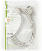 Seriële Kabel - D-SUB 9-Pins Male - D-SUB 9-Pins Female - Vernikkeld - 2.00 m - Rond - PVC - Ivoor - Envelop - afbeelding 2