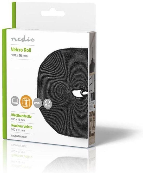 Nedis Klittenband op Rol - 910 x 1.6 cm - Zwart - afbeelding 10