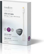 Nedis USB-C Adapter - USB 3.2 Gen 1 - USB-C Male - USB-A Female - 5 Gbps - 0.20 m - Rond - Verguld - Gevlochten / Nylon - Zilver - Cover Window Box - afbeelding 5