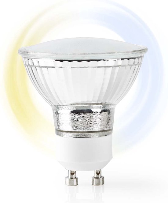 Nedis SmartLife LED Spot - Wi-Fi - GU10 - 400 lm - 5 W - Koel Wit / Warm Wit - 2700 - 6500 K - Energieklasse: F - Android / IOS - PAR16 - 1 Stuks - afbeelding 1