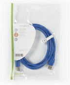 Nedis USB-Kabel - USB 3.2 Gen 1 - USB-A Male - USB-B Male - 5 Gbps - Vernikkeld - 3.00 m - Rond - PVC - Blauw - Envelop - afbeelding 8