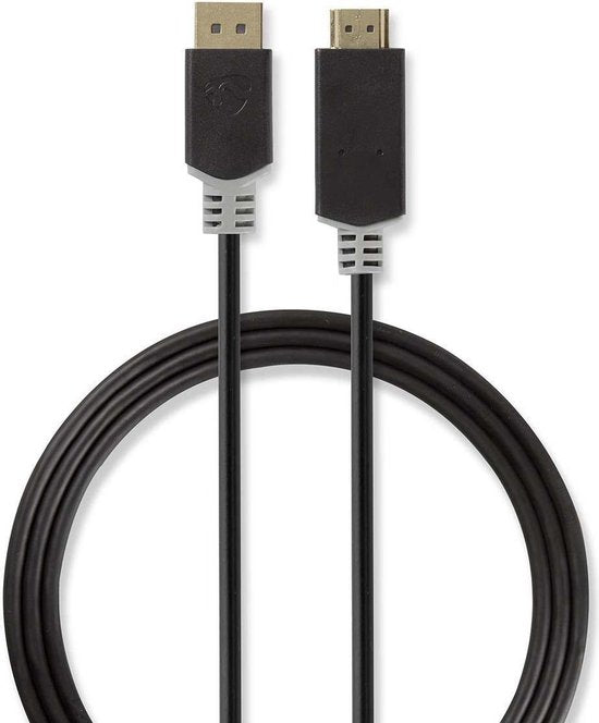 Nedis DisplayPort-Kabel - DisplayPort Male - HDMI Connector - 4K@30Hz - Verguld - 2.00 m - Rond - PVC - Antraciet - Doos - afbeelding 7