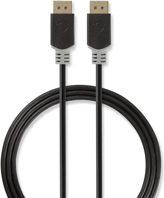 Nedis DisplayPort-Kabel - DisplayPort Male - DisplayPort Male - 8K@60Hz - Verguld - 2.00 m - Rond - PVC - Antraciet - Doos - afbeelding 4