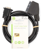 Nedis SCART-Kabel - SCART Male - VGA Female 15p - Vernikkeld - 480p - 2.00 m - Rond - PVC - Zwart - Label - afbeelding 2