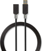 Nedis USB-Kabel - USB - USB-A Male - USB-A Female - Verguld - m - Rond - PVC - Antraciet - Doos - afbeelding 5