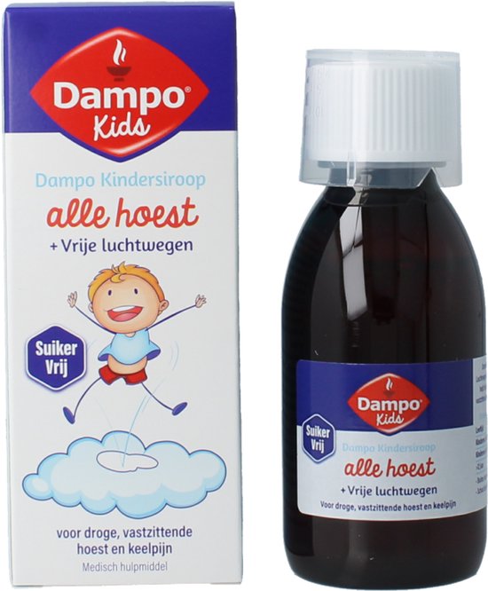 Dampo Kids Kindersiroop Alle hoest + Vrije luchtwegen - Voor droge, vastzittende hoest en keelpijn - Suikervrij - Medisch hulpmiddel - 120 ml - afbeelding 13