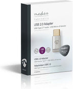 Nedis USB-C Adapter - USB 2.0 - USB-C Male - USB Micro-B Female - 480 Mbps - Rond - Verguld - Zilver - Cover Window Box - afbeelding 12