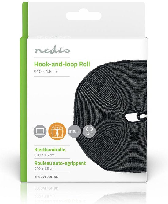 Nedis Klittenband op Rol - 910 x 1.6 cm - Zwart - afbeelding 5