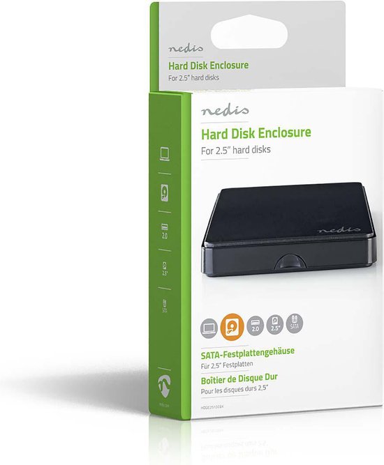 Nedis Hardeschijfbehuizing - 2.5 " - SATA II - USB2.0 - USB Type-A - Kunststof - afbeelding 7