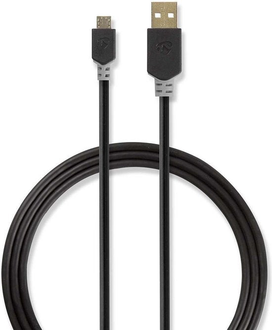 USB-Kabel - USB 2.0 - USB-A Male - USB Micro-B Male - 480 Mbps - Verguld - m - PVC - afbeelding 4