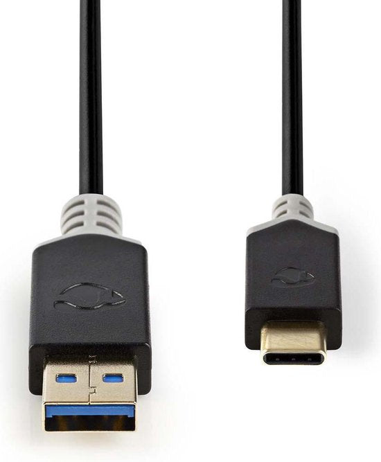 Nedis USB-Kabel - USB 3.2 Gen 1 - USB-A Male - USB-C Male - 60 W - 5 Gbps - Verguld - 1.00 m - Rond - PVC - Antraciet - Doos - afbeelding 9