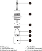 Home Sweet Home - E27 fItting - Geborsteld staal - 4/4/8.5cm - Rond - voor E27 lamphouder gemaakt van metaal - geschikt voor E27 lichtbron - - afbeelding 7