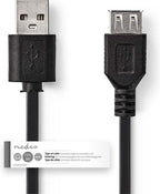 Nedis USB-Kabel - USB 2.0 - USB-A Male - USB-A Female - 480 Mbps - Vernikkeld - 3.00 m - Rond - PVC - Zwart - Label - afbeelding 6