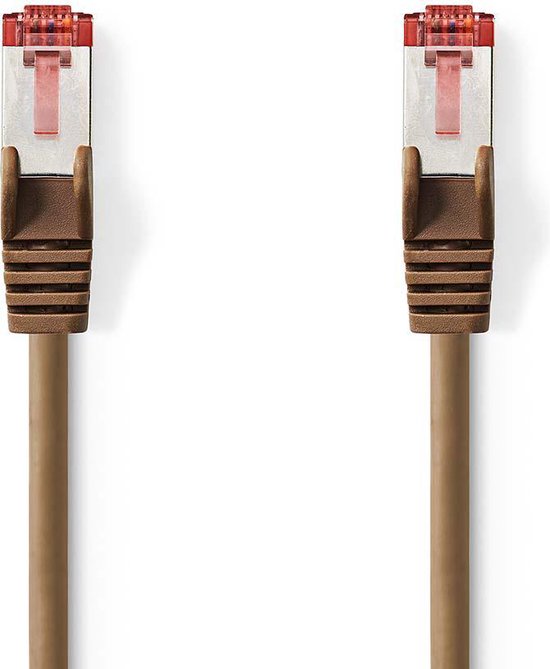 Nedis CAT6 Netwerkkabel - RJ45 Male - RJ45 Male - S/FTP - 30.0 m - Rond - LSZH - Bruin - Polybag - afbeelding 2