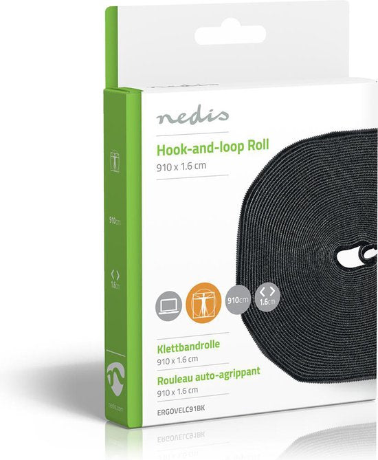 Nedis Klittenband op Rol - 910 x 1.6 cm - Zwart - afbeelding 7