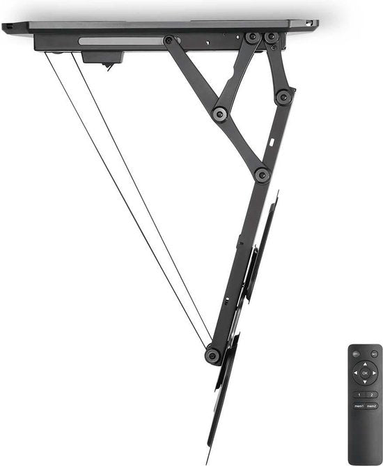 Nedis Gemotoriseerde TV-plafondbeugel - 23 - 55 " - Maximaal schermgewicht: 30 kg - Kantelbaar - Maximale plafondafstand: 663 mm - Minimale plafondafstand: 108 mm - Afstandbestuurbaar - Staal - Zwart - afbeelding 12