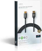 Nedis High Speed ​​HDMI-Kabel met Ethernet - HDMI Connector - HDMI Connector - 4K@60Hz - ARC - 18 Gbps - 3.00 m - Rond - Katoen - Gun Metal Grijs - Cover Window Box - afbeelding 7