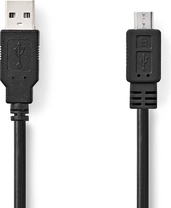 Nedis USB-kabel m USB A B Zwart - afbeelding 1