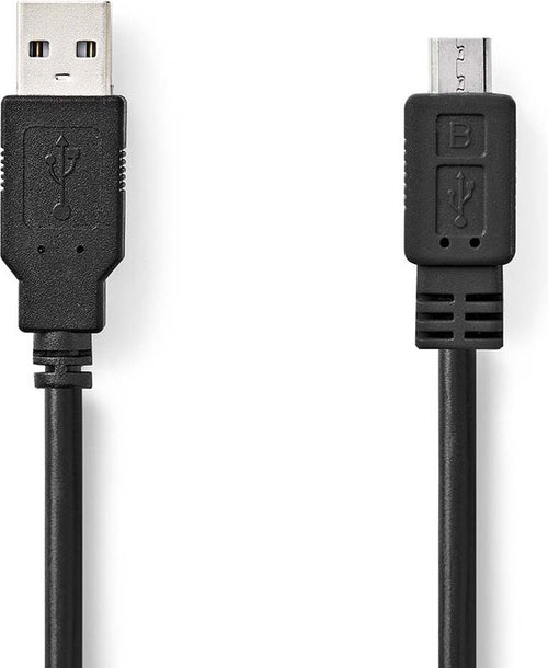 Nedis USB-kabel m USB A B Zwart - afbeelding 1