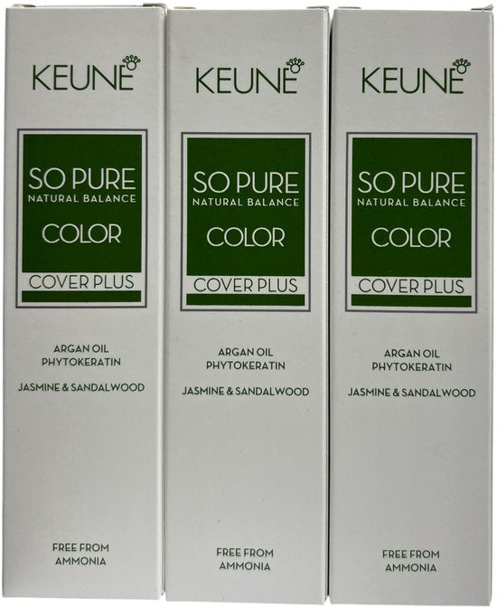 3 tubes Keune So Pure 6.00 (Donkerblond) Cover plus 60 ml - afbeelding 2