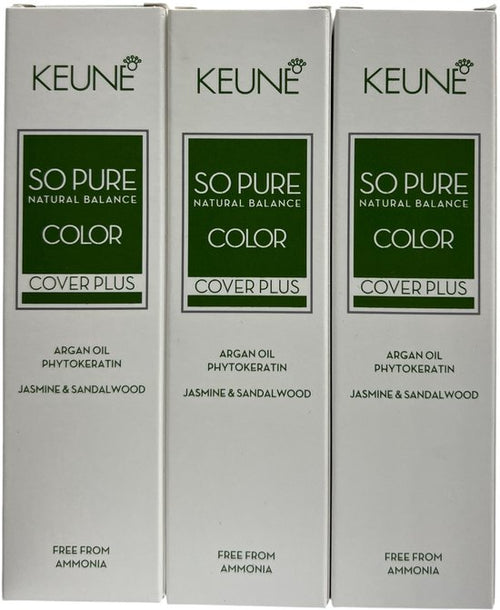 3 tubes Keune So Pure 6.00 (Donkerblond) Cover plus 60 ml - afbeelding 2