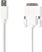 Nedis Mini DisplayPort-Kabel - DisplayPort 1.2 - Mini-DisplayPort Male - DVI-D 24+1-Pins Male - 21.6 Gbps - Vernikkeld - 2.00 m - Rond - PVC - Wit - Envelop - afbeelding 2