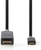 Nedis USB-C Adapter - USB 3.2 Gen 1 - USB-C Male - HDMI Connector - 4K@60Hz - 2.00 m - Rond - Verguld - PVC - Antraciet - Doos - afbeelding 4