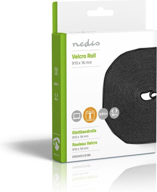 Nedis Klittenband op Rol - 910 x 1.6 cm - Zwart - afbeelding 12
