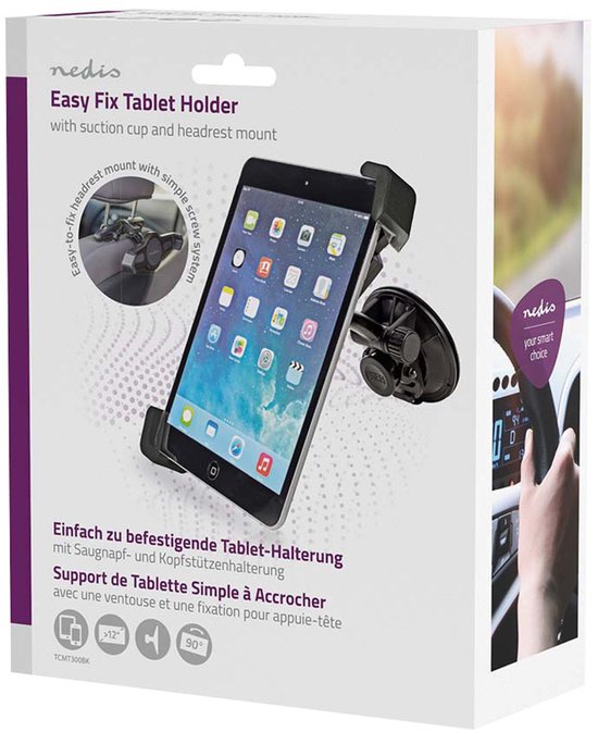 Nedis Tablethouder Auto - 12 " - Autoraam en Hoofdsteun - Verstelbaar - afbeelding 4