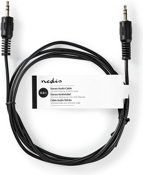 Nedis Stereo-Audiokabel - 3,5 Male - 3,5 Male - Vernikkeld - m - Rond - Zwart - Label - afbeelding 2