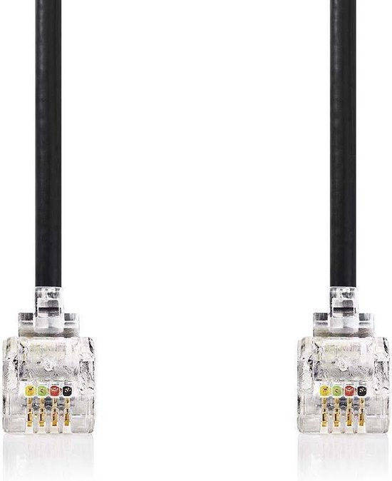 Nedis Telecomkabel - RJ10 Male - RJ10 Male - 5.00 m - Kabel design: Gekruld - Kabeltype: RJ10 - Zwart - Envelop - afbeelding 9