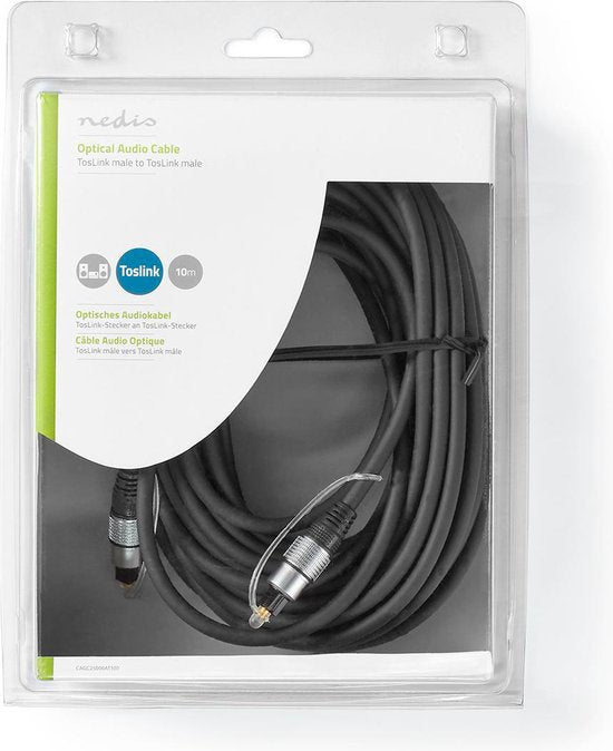Nedis Optische Audiokabel - TosLink Male - TosLink Male - m - Rond - PVC - Antraciet - Doos - afbeelding 4