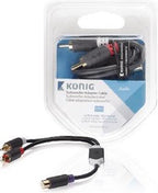 Konig Subwoofer/Tulp stereo (m) - Tulp mono (v) audio adapter - 0,20 meter - afbeelding 3