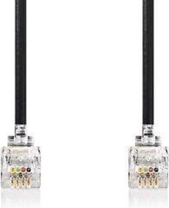 Nedis Telecomkabel - RJ10 Male - RJ10 Male - 5.00 m - Kabel design: Gekruld - Kabeltype: RJ10 - Zwart - Envelop - afbeelding 17