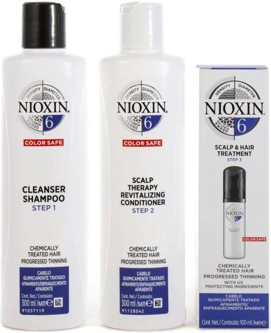 Nioxin 3-Delige Systeem 6 Chemisch Behandeld Haar met Gevorderd Dunner Wordend Haar Behandeling Hoofdhuid Therapie Haar Verdikkingsbehandeling - afbeelding 4