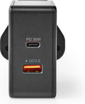 Nedis Oplader - 48 W - Snellaad functie - 2x 3.0 A - Outputs: 2 - USB-A / USB-C™ - Geen Kabel Inbegrepen - Automatische Voltage Selectie - afbeelding 1