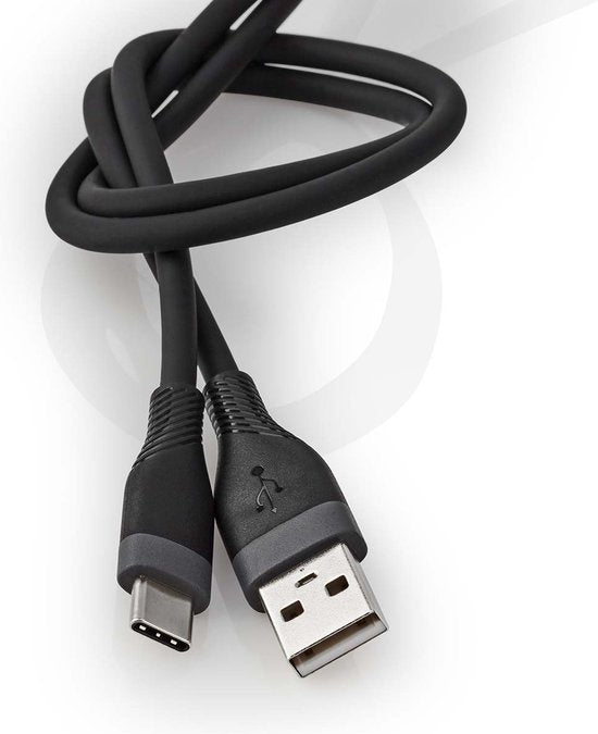 Nedis USB-Kabel - USB 2.0 - USB-A Male - USB-C Male - 15 W - 480 Mbps - Vernikkeld - 1.50 m - Rond - Silicone - Zwart - Doos - afbeelding 4