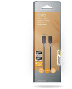 Nedis USB-Kabel - USB - USB-A Male - USB-A Female - Verguld - m - Rond - PVC - Antraciet - Doos - afbeelding 2