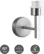 Home Sweet Home - Wandlamp Mati voor lampenkap - Geborsteld staal - 10/10/18cm - gemaakt van Metaal - geschikt voor E27 LED lichtbron - voor lampenkap met doorsnede max.20cm - afbeelding 4