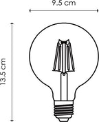 Home Sweet Home - Edison Vintage E27 LED filament lichtbron Globe - Goud - 9.5/9.5/13.5cm - G95 Deco - Retro LED lamp - Dimbaar - 4W 340lm 2700K - - afbeelding 2